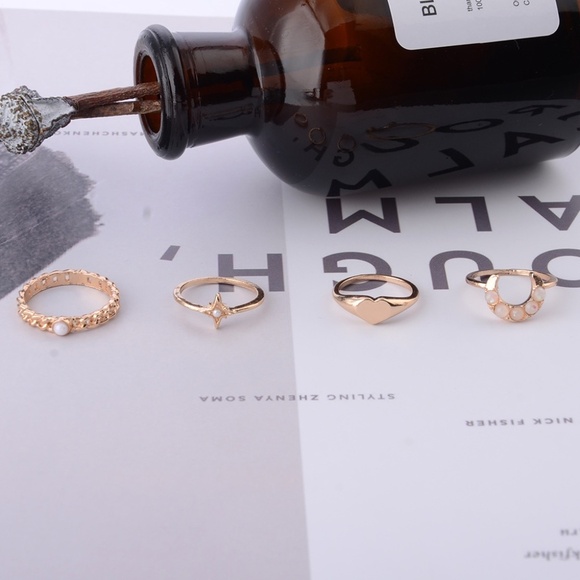 **GRETA* 6-Pc Gold x Opal Fashion Ring Set - Picture 2 of 7